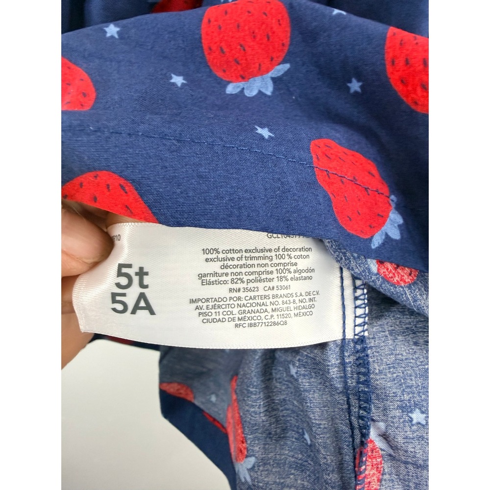 NWT Carters Child of Mine Girls Navy Strawberry Smocked Sundress 5T - Picture 8 of 8